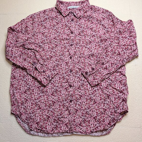 Calvin Klein Jeans Tops - Calvin Klein Jeans long sleeve, pink, white, green button down shirt - size M